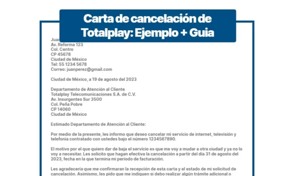 Carta de cancelación de Totalplay: Ejemplo + Guia