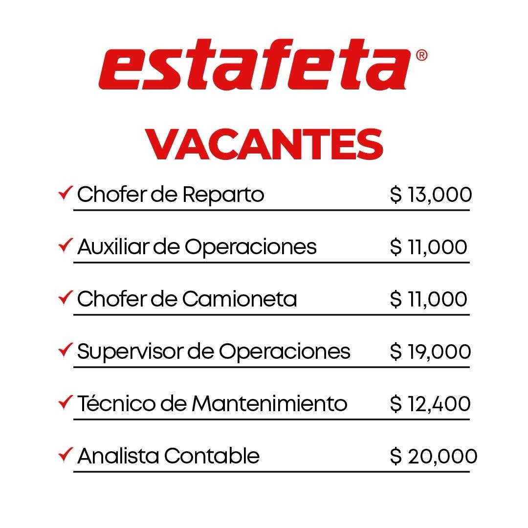 📢 ¡Nuevas Vacantes en Estafeta! Únete a Nuestro Equipo Hoy Mismo