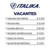 📢 ¡Nuevas Vacantes Disponibles en Italika! 🚀