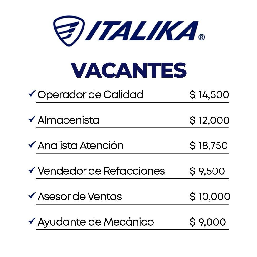 📢 ¡Nuevas Vacantes Disponibles en Italika! 🚀